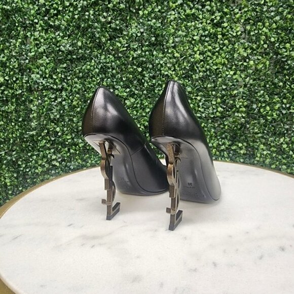 YSL Saint Laurent OPYUM PUMPS LEATHER 110 Heel Gold Rare - Picture 3 of 12